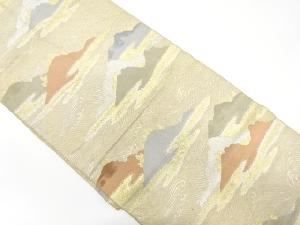 アンティーク　山並に霞・流水模様織り出し袋帯（材料）